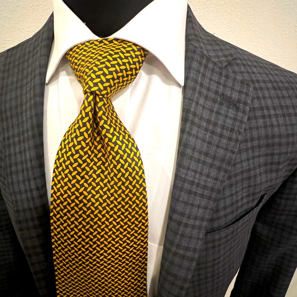 MICHAEL KORS GINGHAM CHECK SPORT COAT BLAZER JACKET BLUE MEN 36R - Picture 3 of 7